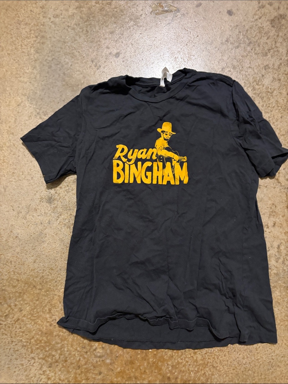 Bella Canvas Black Tee with Yellow Ryan Bingham Graphic